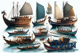 Veleiros, traineiras e outros tipos de embarcações de pesca